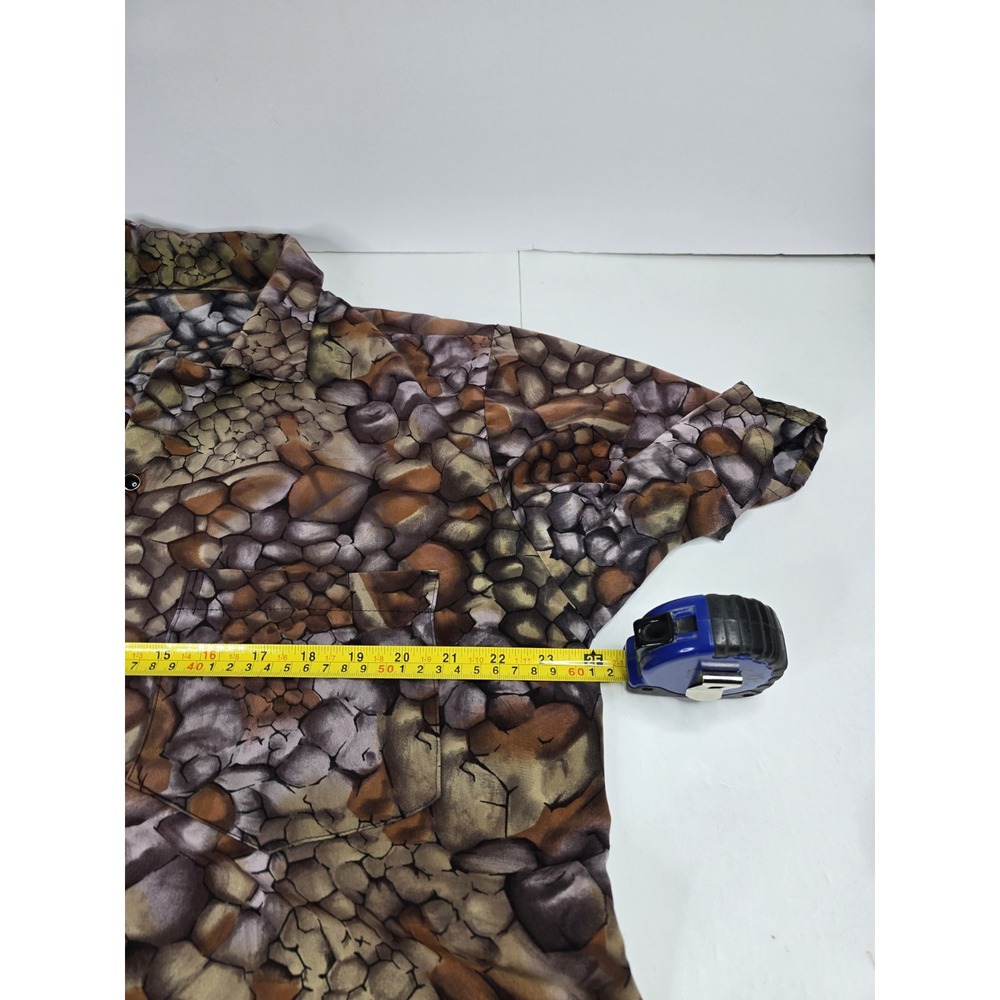 Rare Multi Colored 70's Retro Geometric Damon Disco Shirt Vintage Men's XL Party - Picture 6 of 8